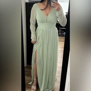 Azazie Light Green Wedding Dress